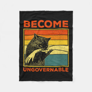 Word Onbestuurbaar - Zwarte Kat Bijt Hand Grappig Fleece Deken