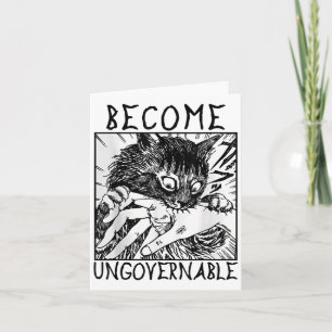 Word Onbestuurbaar - Zwarte Kat Bijt Hand Grappig Kaart