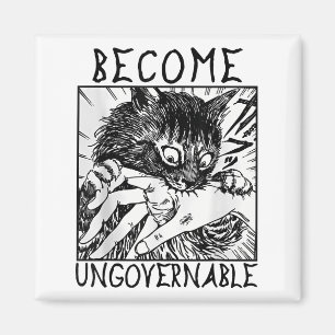 Word Onbestuurbaar - Zwarte Kat Bijt Hand Grappig Magneet