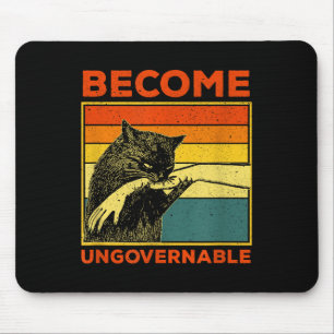 Word Onbestuurbaar - Zwarte Kat Bijt Hand Grappig Muismat
