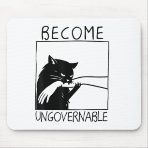 Word Onbestuurbaar - Zwarte Kat Bijt Hand Grappig Muismat