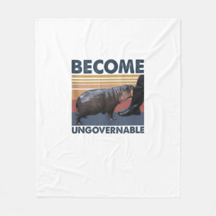 Word Onbestuurbare Moo Deng Schattigee Baby Hippo Fleece Deken
