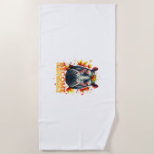 Word onbestuurbare retro Baby Hippo Moo Deng Autu Strandlaken (Voorkant)