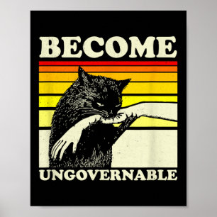 Word Onbestuurbare Zwarte Kat Bijten Hand Grappig  Poster