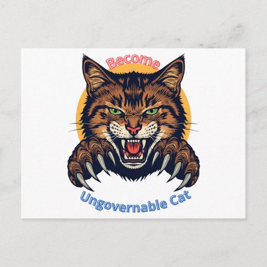 Word Ongouvernabele Kat Briefkaart (Voorkant)