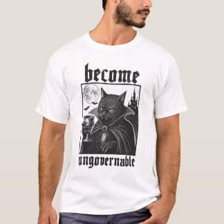 Word onhandelbaar Wordt Funny Grafische Kat Dracul T-shirt