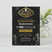 Word onze Ghost Dansende Skelet Costume Party Kaart (Staand voorkant)