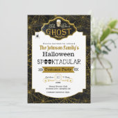 Word onze uitnodiging voor Ghost Black & Gold Cost (Staand voorkant)