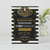 Word onze uitnodiging voor Ghost Black & Gold Cost (Staand voorkant)