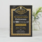 Word onze uitnodiging voor Ghost Black & Gold Cost (Staand voorkant)