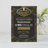 Word onze uitnodiging voor Ghost Black & Gold Cost (Staand voorkant)