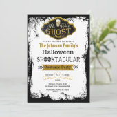 Word onze uitnodiging voor Ghost Black & Gold Cost (Staand voorkant)