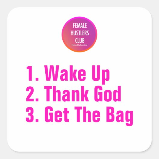 Word op, dank God Inspirerend Vierkante Sticker (Voorkant)