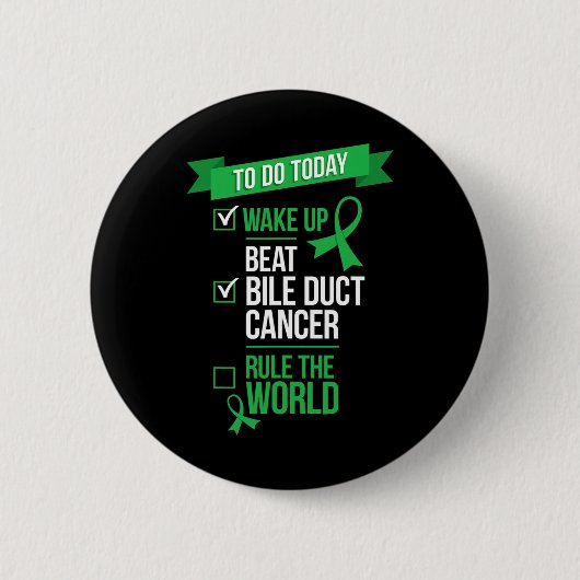 Word op, versla galblaaskanker, heers over de were ronde button 5,7 cm (Voorkant)