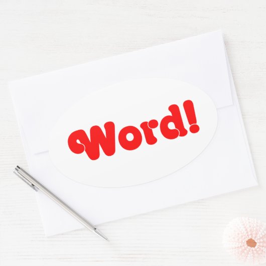 Word! Ovale Sticker (Envelop)
