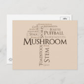 Word paddenstoel Briefkaart (bruine tekst) (Voorkant / Achterkant)