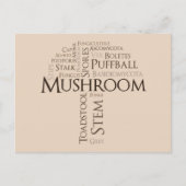 Word paddenstoel Briefkaart (bruine tekst) (Voorkant)