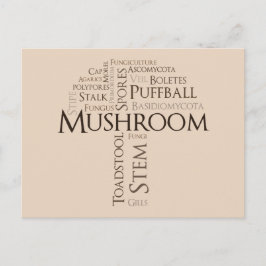 Word paddenstoel Briefkaart (bruine tekst)