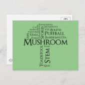 Word-paddenstoel Briefkaart (zwarte tekst) (Voorkant / Achterkant)