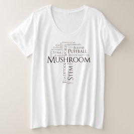 Word-paddenstoel Plus-Tanktop (bruine tekst) Grote Maat T-shirt
