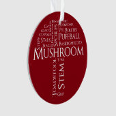 Word-paddenstoel voor sierdoeleinden (witte tekst) ornament (voorkant)