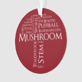 Word-paddenstoel voor sierdoeleinden (witte tekst) ornament (voorkant)