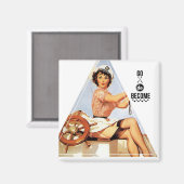 Word  Pinup Gal Digital Art Magneet (Voorkant / Achterkant)