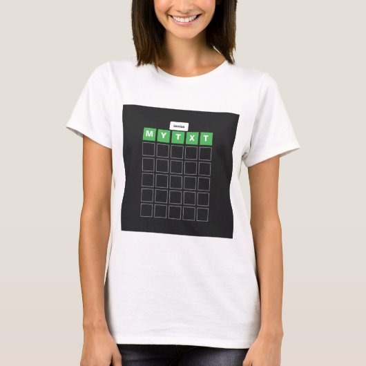 Word-puzzelspel met aangepaste tekst t-shirt (Voorkant)