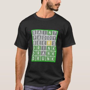 Word Puzzle St Patricks St. Paddy Beer Drink Manne T-shirt