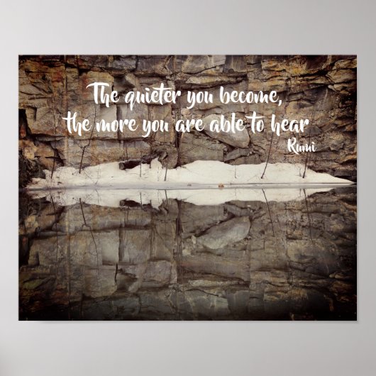 Word Quote Quote Quiet Rumi Inspirerend Poster (Voorkant)