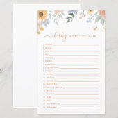 Word Scamble Baby shower Game Sweet as Can Bee (Voorkant / Achterkant)