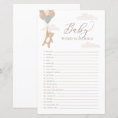 Word Scamble Baby shower Game We kunnen wachten (Voorkant / Achterkant)