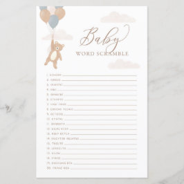 Word Scamble Baby shower Game We kunnen wachten