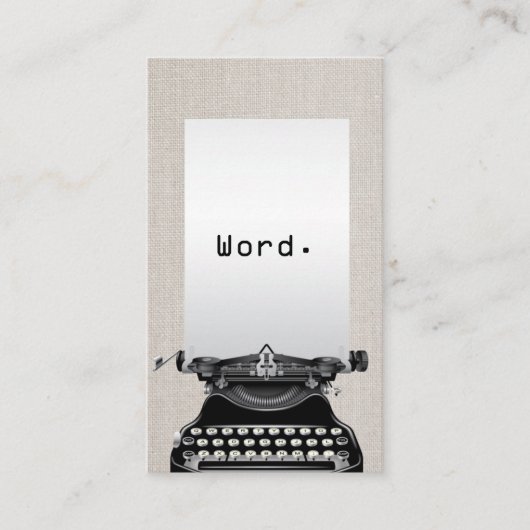 "Word." schrijfmachine legant liner Visitekaartje (Voorkant)