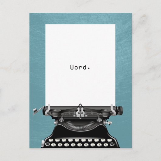 "Word."  schrijfmachine Turquoise Briefkaart (Voorkant)