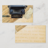 Word Schrijfschrijfmachine auteur Antiek Visitekaartje (Voorkant / Achterkant)