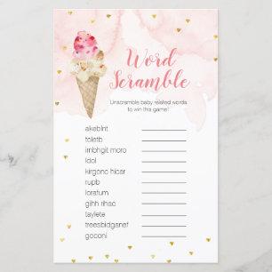 Word Schroefbare game Roze Blush-ijs