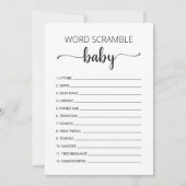 Word Scramble Baby Game Baby shower party Kaart (Voorkant)