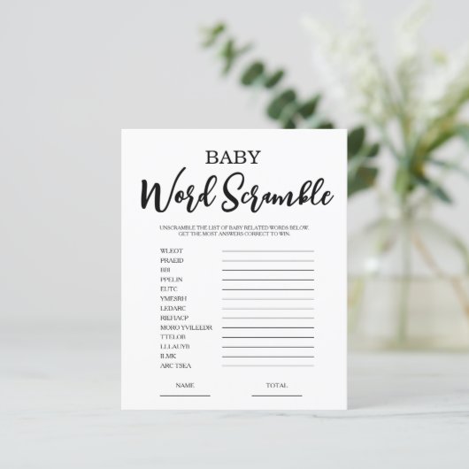 Word Scramble Baby shower Game (Staand voorkant)