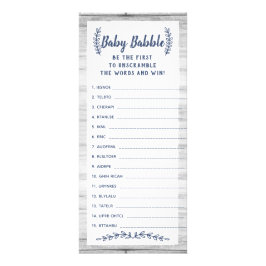 Word Scramble Baby shower Game, 25-pack Reclamekaart