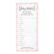 Word Scramble Baby shower Game, 25-pack