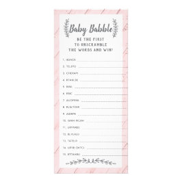 Word Scramble Baby shower Game, 25-pack Reclamekaart
