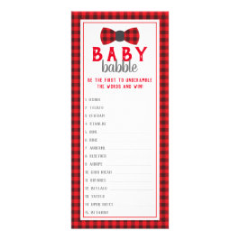 Word Scramble Baby shower spel, Buffalo Reclamekaart