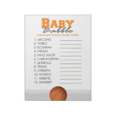 Word Scramble Basketbal Baby shower Game Pack Notitieblok (Linkerzijde)