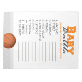 Word Scramble Basketbal Baby shower Game Pack Notitieblok (Voorkant)