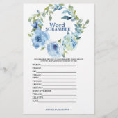 Word Scramble Blue Boy Baby shower Game (Voorkant)