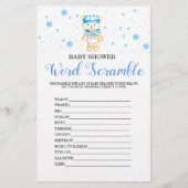 Word Scramble Blue Boy Baby shower Game (Voorkant)
