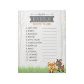 Word Scramble Blue Woodland Baby shower Game Pack Notitieblok (Linkerzijde)