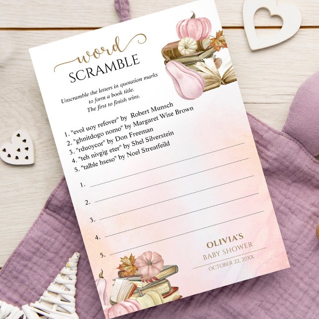Word Scramble Boek Thema Baby shower spel (Creator heeft geüpload)