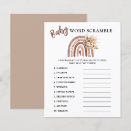 Word Scramble | Boho Rainbow Baby shower spel